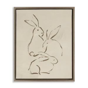 Stupell Industries Earthtone Bunny Sketch Black Floater Framed Canvas Wall Art - 1 of 4