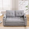 CAVINAS 3-in-1 Convertible Sofa with Side Pockets and Cup Holder,Upholstered Loveseat Sofa Bed for Living Room,Bedroom - 4 of 4