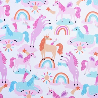 Pink Unicorn Print Microfiber Full Sheet Set
