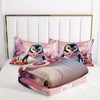 Boersma Pink Cartoon Penguin Comforter Set - 3D Printed Kawaii Penguin Comforter, Cute and Cozy Bedding Set, Soft Winter Quilt Bed Set - 4 of 4