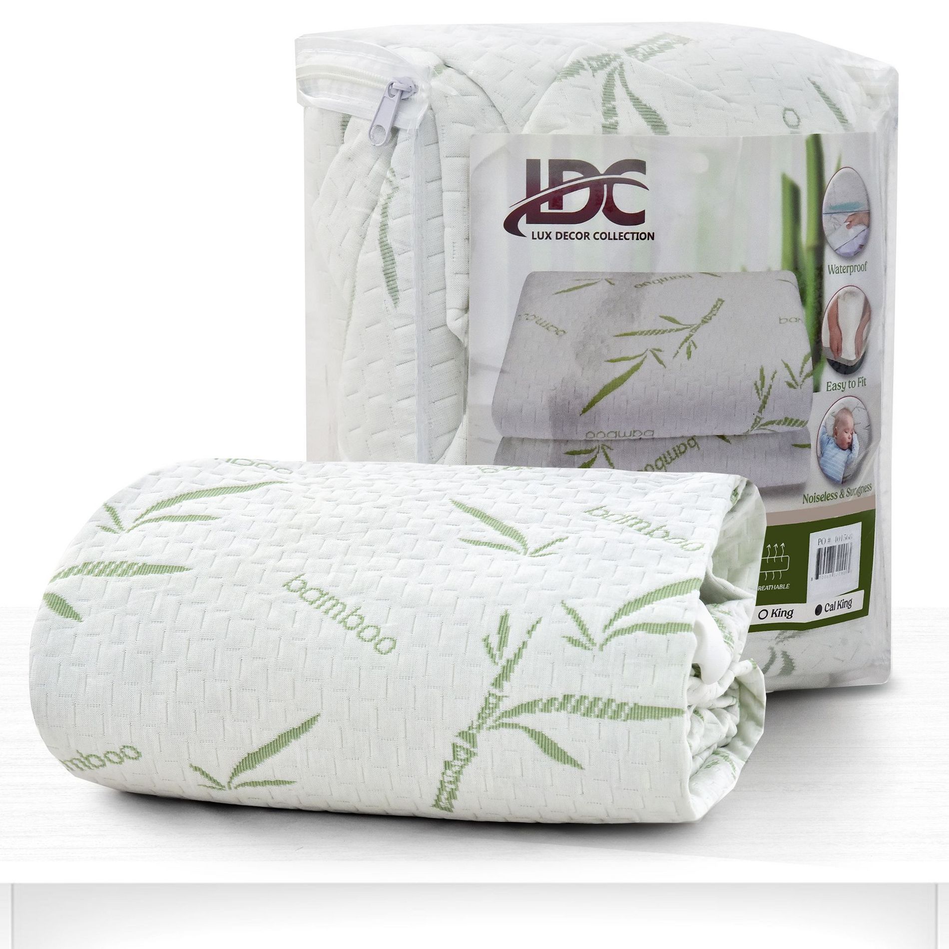 Waterproof Mattress Protector Rayon From Bamboo and Polyester Deep Pocket Mattress Topper - Lux Decor Collection