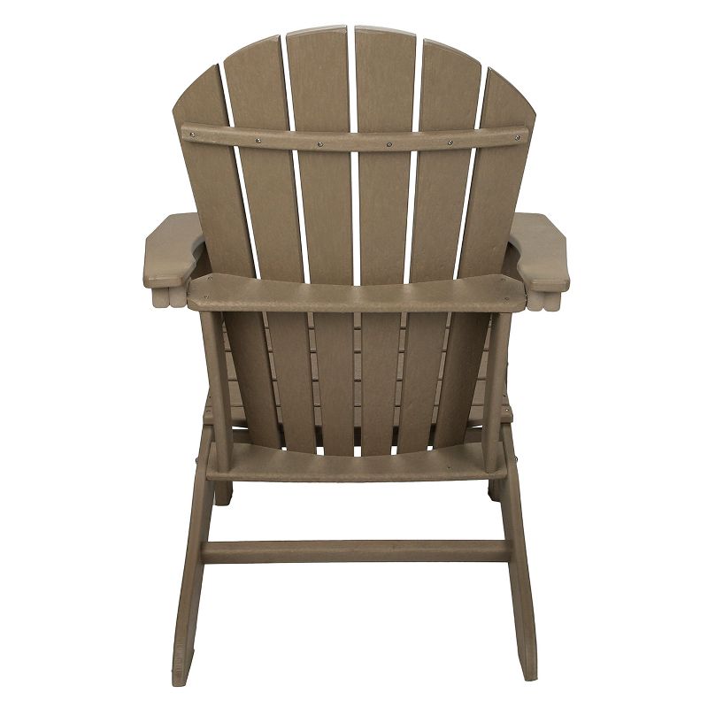 Leisure Classics UV Protected HDPE Indoor Outdoor Adirondack Lounge Patio Porch Deck Chair, Taupe, 5 of 7