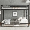 NicBex Queen/Queen Bunk Bed with Trundle,Metal Bunkbeds with Ladder&Guardrail,Space-Saving Bunk Bed Platform for Teens&Adults,350/500lbs Max,Black - 2 of 4