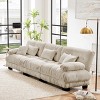 134" Modular Chenille Sectional Sofa with Deep Cloud Cushions & Round Bolster Arms, 3 Seater  Couch for Living Room-3irtyhousy - 3 of 4