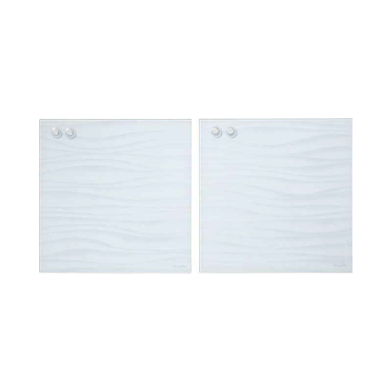 ECR4Kids MessageStor 17.5in x 17.5in Magnetic Dry-Erase Glass Boards and 4 Magnets, 2-Pack, 1 of 9