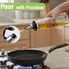 Garnen Oil and Vinegar Dispenser Set, 13.5oz & 22oz Oil Dispenser for Kitchen, Olive Oil Bottles + Wooden Rack, Cooking Oil Dispenser Glass Container - 2 of 4