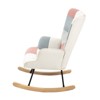 NicBex Accent Chair Rocking Chair Mid Century Modern Glider Rocking Chair with Patchwork Linen for Living Room, Bedroom - 3 of 4