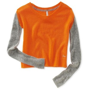 Aeropostale Womens Colorblocked Sleeve Crew Knit Sweater - 1 of 1
