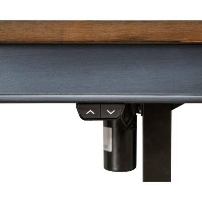 Fairmont Transitional Blue and Brown Adjustable Home Office Desk