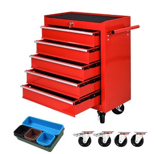 Rolling Tool Chest, 5-Drawer Rolling Tool Box with Interlock System and Wheels for Garage, Warehouse, Workshop, Repair Shop - 1 of 4