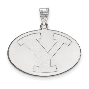 Black Bow Jewelry 10k White Gold Brigham Young Cougars NCAA Large Pendant - 1 of 3
