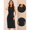 Allegra K Women's Slim Fit Elegant Work Sleeveless Split Neck Sheath Dress - 2 of 4