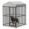 Large Outdoor Dog Kennel, Heavy Duty Dog Cage with Roof, Dog Kennel Galvanized Iron Dog House with Safety Locks,UV & Water Resistant Proof Cover - 2 of 4