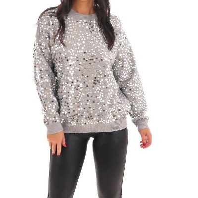Women's Shimmer Season Sequin Sweater - SHE + SKY