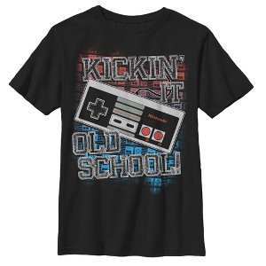 Boy's Nintendo Kicking It Old School NES Controller T-Shirt - 1 of 4