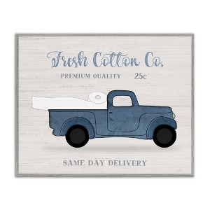 Stupell Industries Fresh Cotton Co. Vintage Blue Truck Toilet Paper Black Framed Giclee Art - 1 of 4