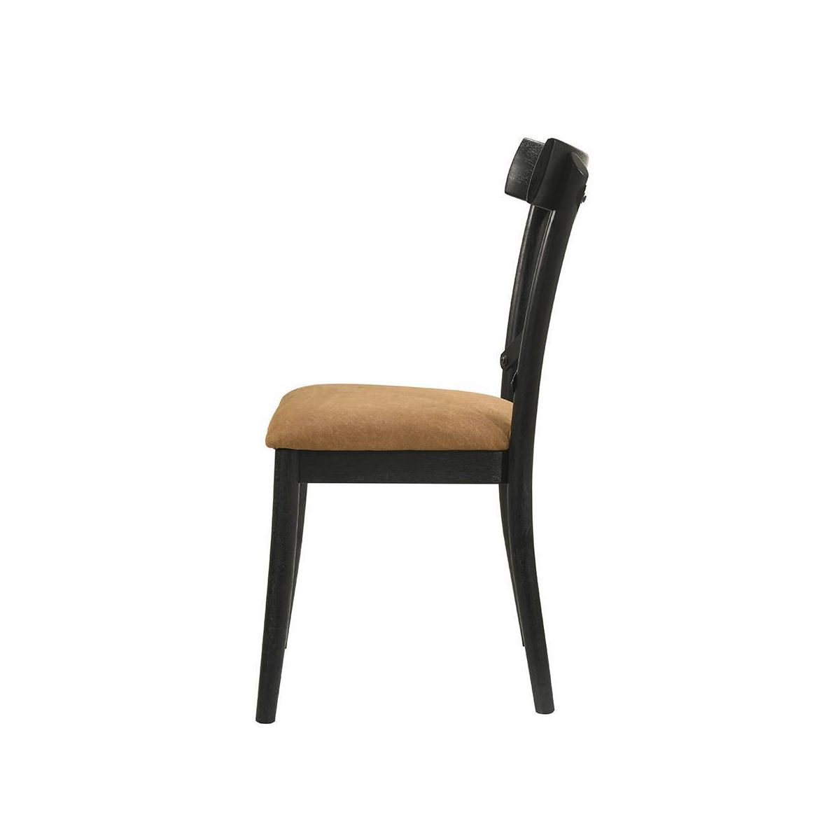 20" Hillary Dining Chair Brown Leather Aire, Walnut and Black Finish - Acme Furniture - thumbnail 4