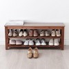 Modern Simple Style Shoe Stool, Bamboo Wooden Shoe Bench, Double Storage Shoe Cabinet for Hallway, Bedroom Balcony - 2 of 4