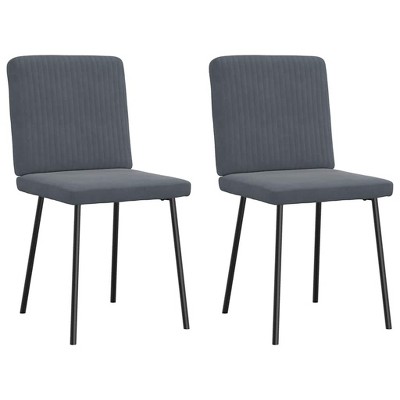 vidaXL Dining Chair Set of 2 Dark Grey