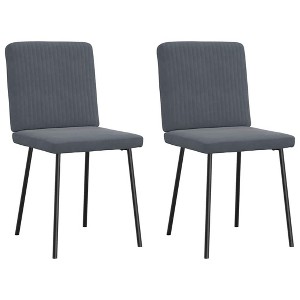 vidaXL Dining Chair Set of 2 Dark Grey - 1 of 4
