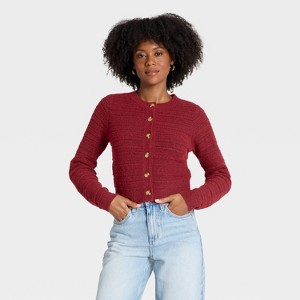 Women's Lace Stitch Cardigan Sweater - Universal Thread™ - 1 of 3
