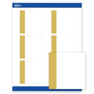 Avery Printable Square Labels, Gold-Dipped Edge, 3" x 3", Matte White Square Labels, Permanent, Laser/Inkjet, 60ct, Great for Product Labels - 1 of 4