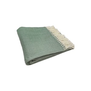 HomeRoots Pastel Green Soft Acrylic Herringbone Throw Blanket - 1 of 3