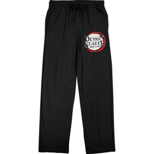 Demon Slayer Circle Logo Men's Black Pajama Pants - 1 of 3