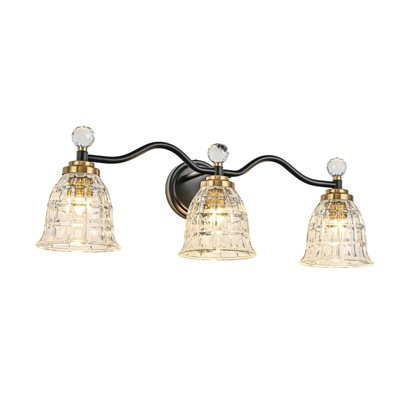 LLHZSY 2/3/4/5-Lights Modern Dimmable Black Gold Bathroom Vanity Lights