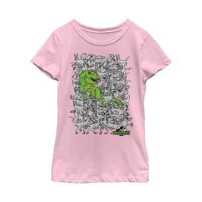 Girl's Jurassic World Hidden T. Rex T-shirt - Light Pink - X Large : Target