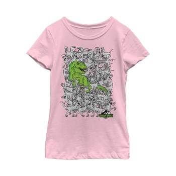 Girl's Jurassic World Light Camo Logo T-shirt - Light Pink - X Large ...