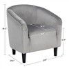 Yaheetech Velvet Club Accent Arm Chair Upholstered Barrel Chair - 3 of 4