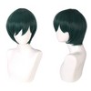 Unique Bargains Women's Wigs 12" Dark Green with Wig Cap - 4 of 4