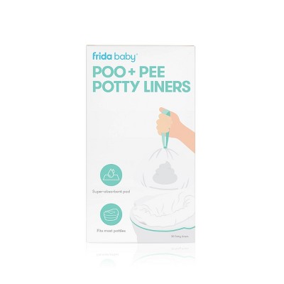 Frida Baby Poo + Pee Potty Liners, Leak-Proof, Super-Absorbent Fits Most Potty Chairs for Easy Cleanup During Potty Training - 30ct