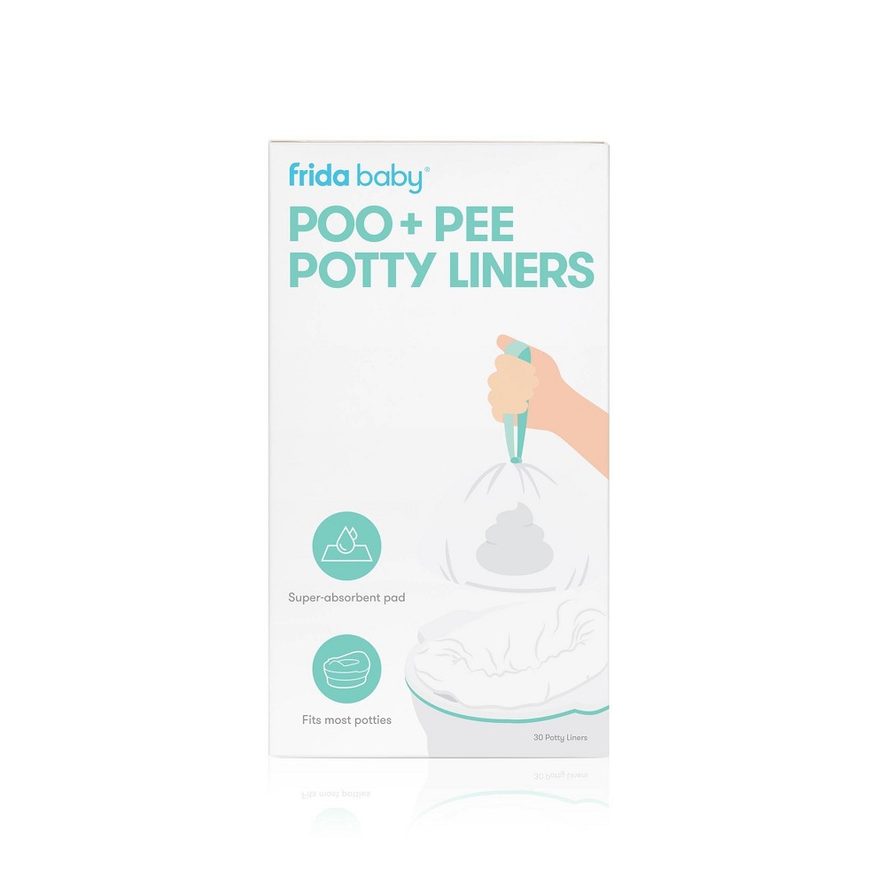 Frida Baby Poo + Pee Potty Liners, Leak-Proof, Super-Absorbent Fits Most Potty Chairs for Easy Cleanup During Potty Training - 30ct