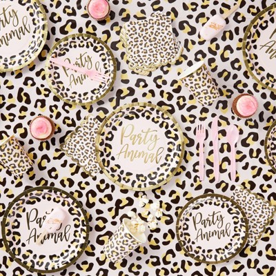 Safari Leopard Print Birthday Party Supplies Set for 24 Guests