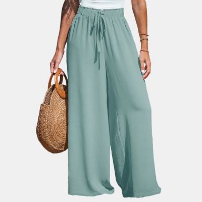 Women's Drawstring Wide Leg Pants - Cupshe-xl-brown : Target