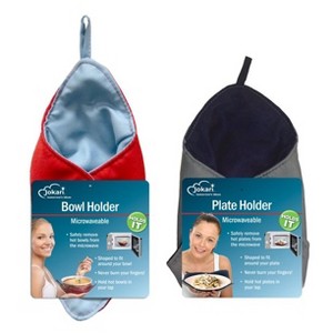 Jokari Microwavable Heat Resistant Plate and Bowl Holder Bundle Pack Cozies for Hot Food - 1 of 4