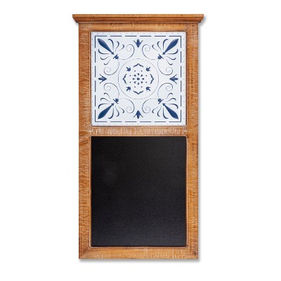 Lone Elm Studios 35.4-inch tall Metal Tile and Wood Chalkboard Wall Décor
