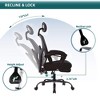 Lyngins High Back Mesh Home Office Desk Chair, Retractable Footrest Ergonomic Office Chair with Adjustable Headrest, 360° Swivel Computer Desk Chair - 3 of 4