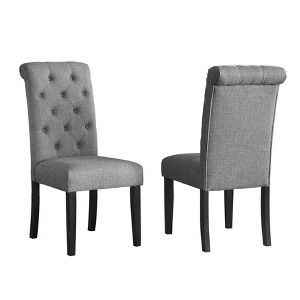 NicBex Set of 2 Dining Chair Modern Upholstered Tufted Backrest Side Chair with Wood Legs for Kitchen,Dining Room - 1 of 4