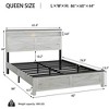 Queen Size Platform Bed with LED Lights and Charging Station for Bedroom or Apartment - 2 of 4