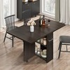 Garvee Folding Dining Table with 2 Storage Racks, Drop Leaf, 6 Wheels, Multifunction Expandable Table for Kitchen, Bedroom, Living Room - 3 of 4