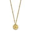 Chisel Stainless Steel and Hammered Yellow IP-plated Circle Pendant on a 15" Curb Chain Necklace with a 2.5" Ext. - 2 of 3