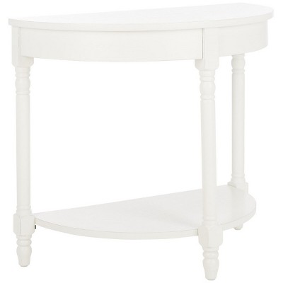 Elegant Georgian Demilune Console Table with Storage in Shady White