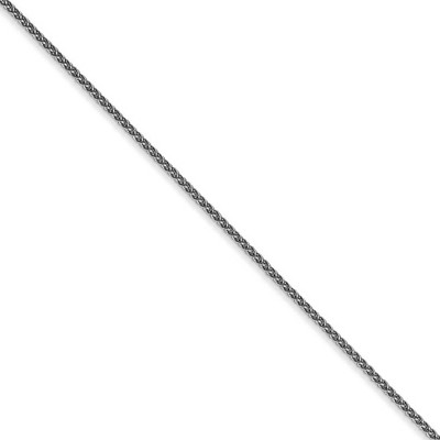 Black Bow Jewelry 1mm, 14k White Gold, Solid Spiga Chain Necklace