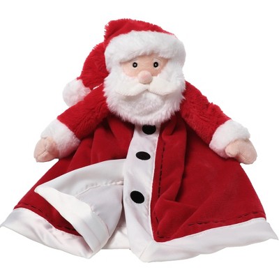 Bearington Baby Santa Snuggler, 15 Inch Plush Christmas Santa Claus Security Blanket Lovey for Babies