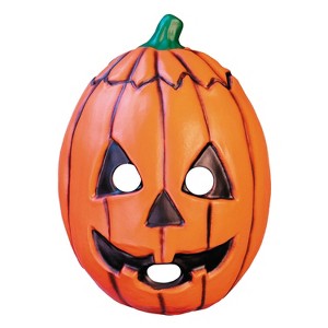 Trick or Treat Studios Don Post Studios Orange Pumpkin Face Molded Plastic Face Mask - Orange - 1 of 3