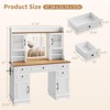 Makeup Vanity Desk with Mirror and Lights, Wooden Vanity Table with 4 Cabinets, Charging Station, Farmhouse Style for Bedroom - 2 of 4