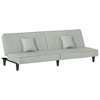 vidaXL Sofa Bed Light Gray Velvet - 2 of 4